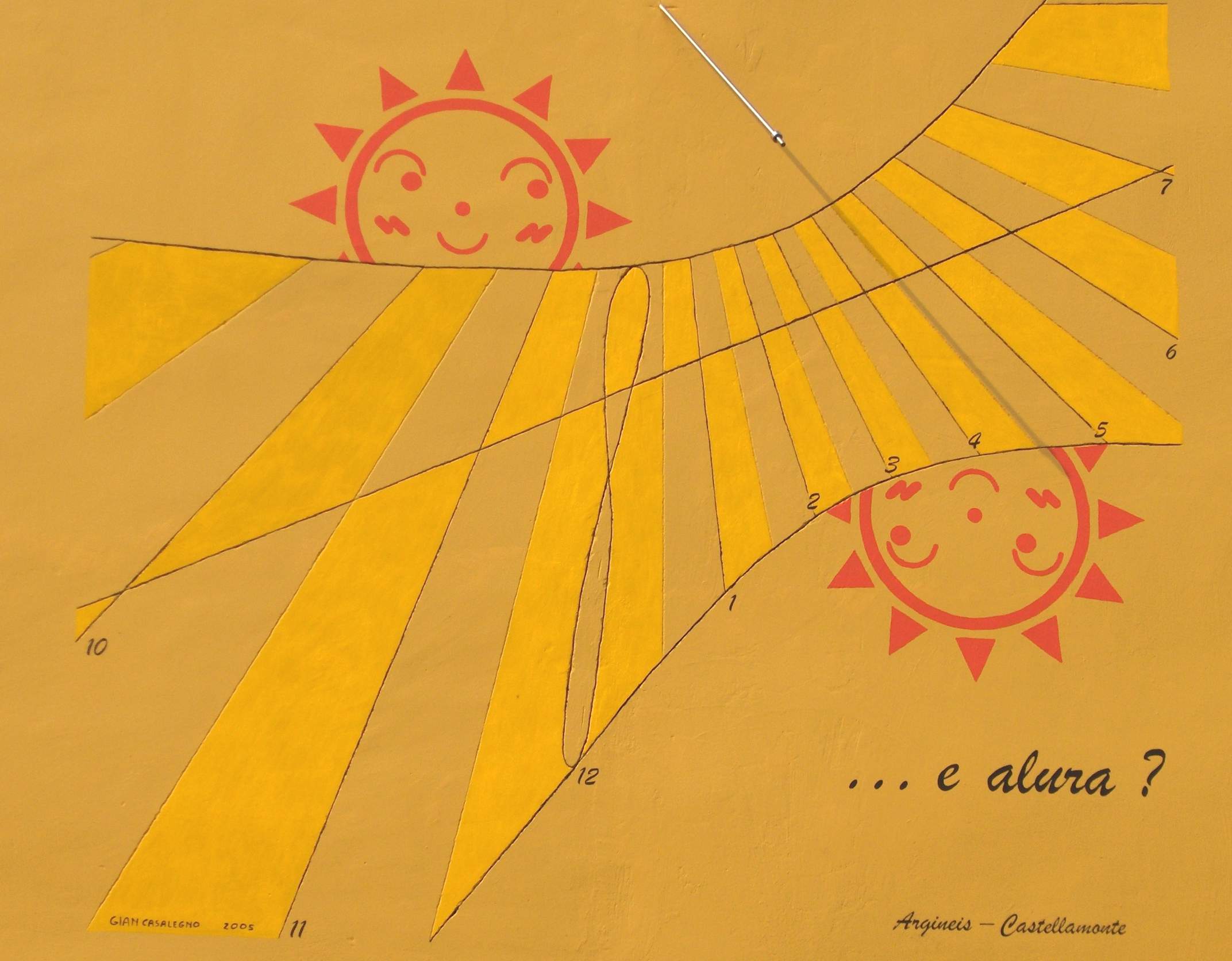 Sundial in S. Anna, Castellamonte - designed by Gian Casalegno